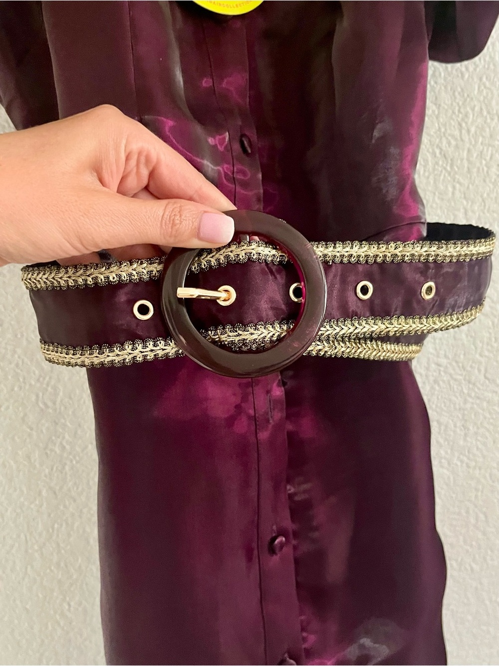 Alden Adair Plum Puff-Sleeve Mini Blakley Dress in Regal Purple - Picture 6 of 7